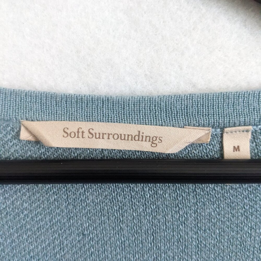 Soft Surroundings Women's Aqua Long Sleeve Sweater Medium - Picture 3 of 7